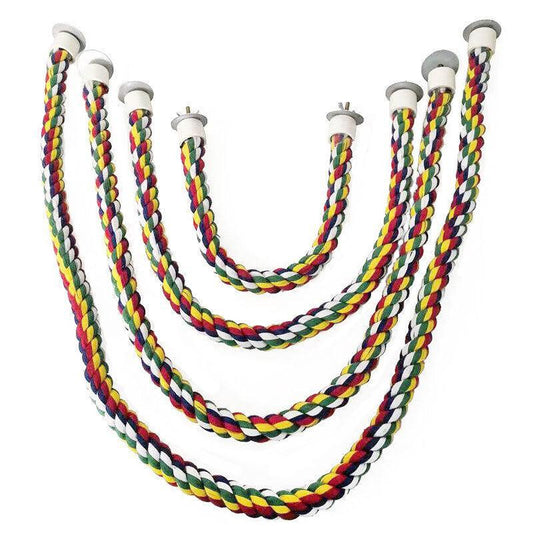 Parrot Rope Perch Colourful Bird Cage Toy Cotton Bungee Swing for Pet Birds - 60CM