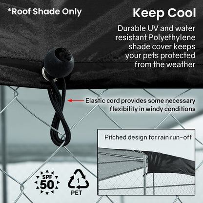 NEATAPET Shade Roof for 3x3m Dog Run Pet Enclosure, UV & Water Resistant, Black colour