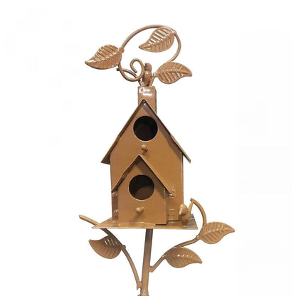 Birdhouse Garden Stakes Outdoor Yard Ornaments for Lawn and Garden Decoration - A