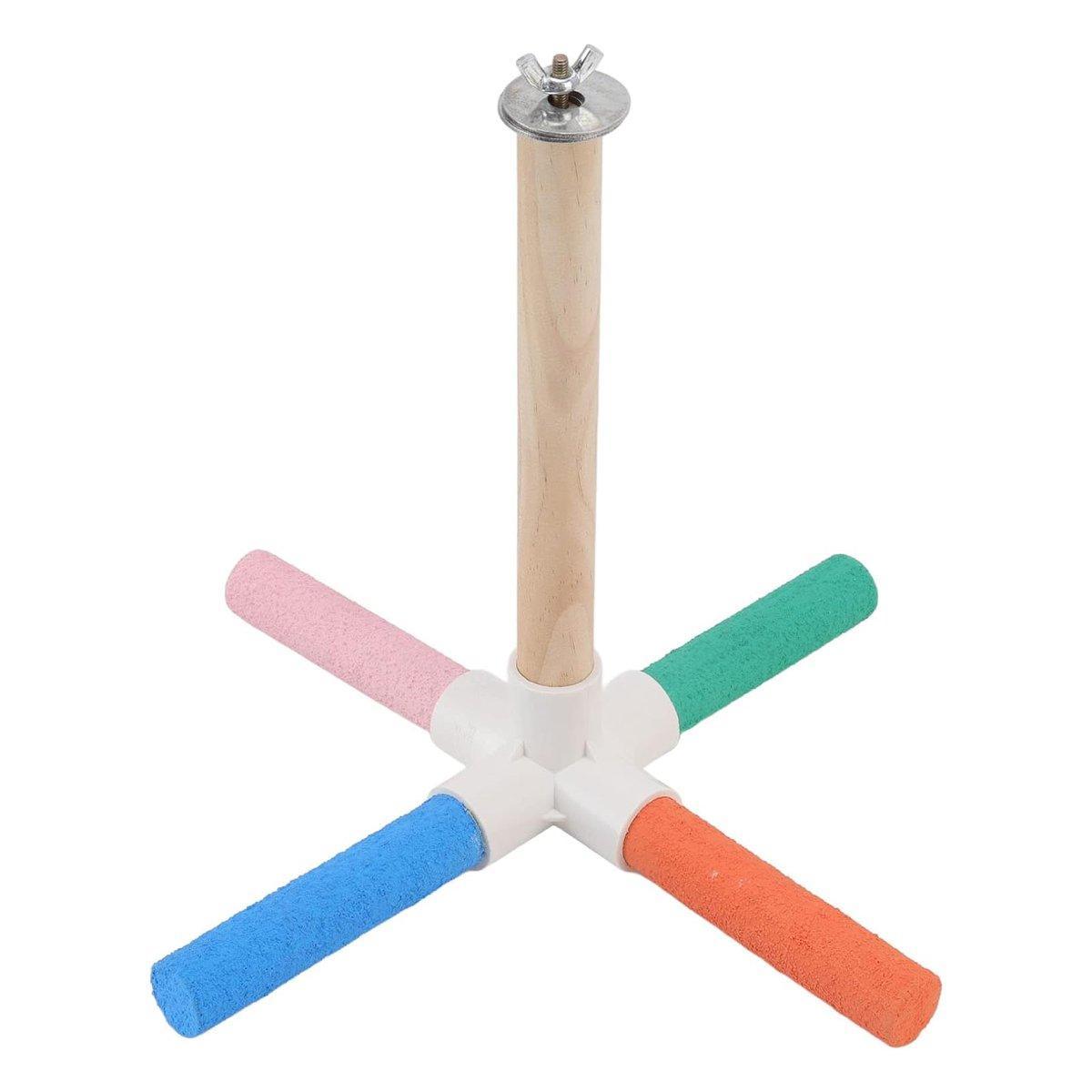 Parrot Toy Bird Stand Colorful Umbrella Perch Claw Grinding Stick 4 Colours
