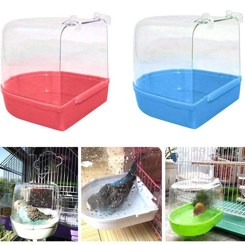 Bird Water Bath Tub For Pet Cage Hanging Bowl Parrot Birdbath Pet Cleaning - Green