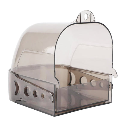 Parrot Bath Box Grey Bird Cage Accessory Bathroom Bird Bathtub for Small Birds