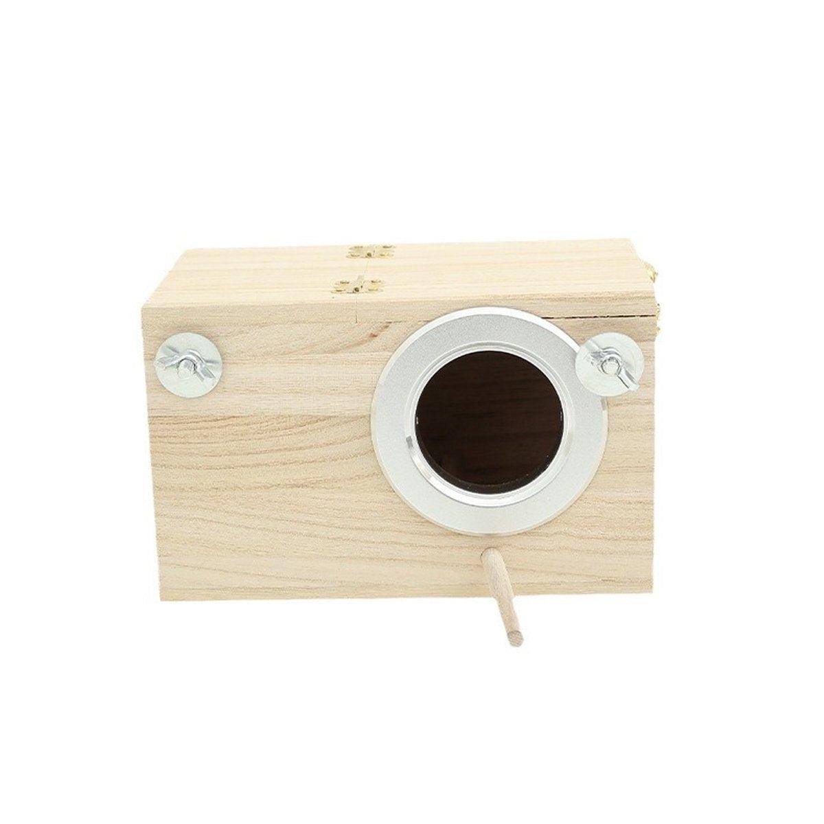 Natural Wooden Breeding Box Durable Parrot Hatching Box Nesting Box for Birds