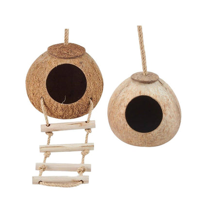 Lanyard Birdhouse Parrot Coconut Nest Bed Hanging Bird Cage for Small Birds - Stairs type