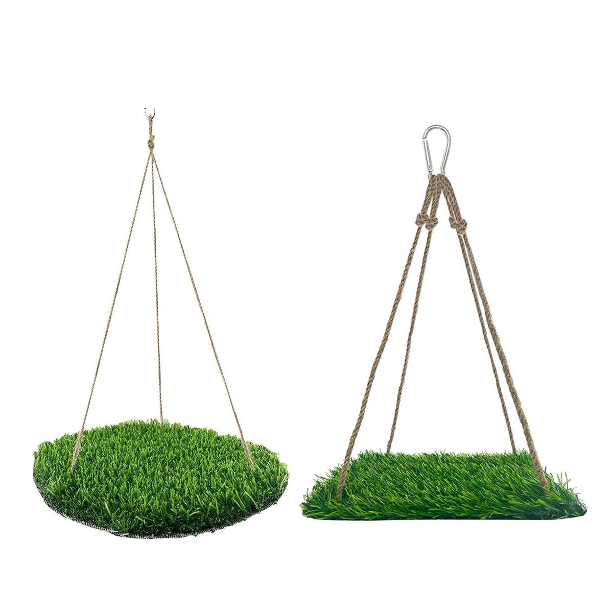 Parrot Turf Hammock Climbing Toy for Hamster Pet Bed Hanging Swing for Small Pet - Quadrate