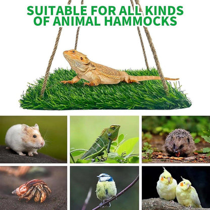 Parrot Turf Hammock Climbing Toy for Hamster Pet Bed Hanging Swing for Small Pet - Quadrate