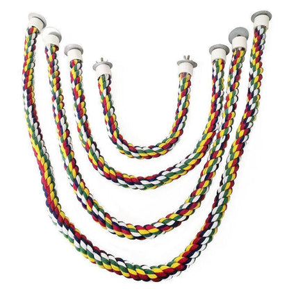Parrot Rope Perch Colourful Bird Cage Toy Cotton Bungee Swing for Pet Birds - 60CM