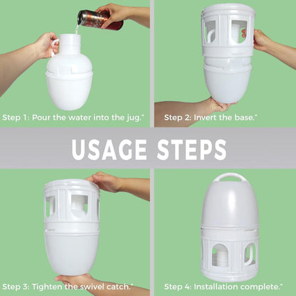 3L Pigeon Drinker White Plastic Drinking Pot Carrier Bird Water Dispenser Feeder