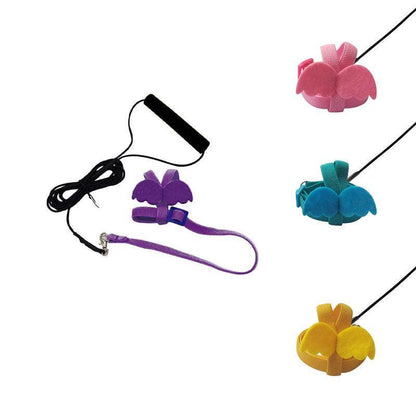 Parrot Bird Harness Leash Adjustable Flying Training Rope Cockatiel Conure Budgie - Blue