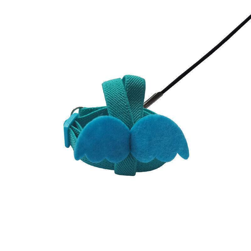 Parrot Bird Harness Leash Adjustable Flying Training Rope Cockatiel Conure Budgie - Blue