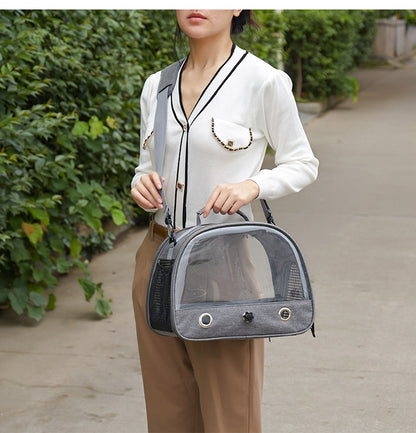 Green Portable Clear View Bird Carrier Travel Cage with Perch & Tray - Breathable Pet Bag for Parrots, Cockatiels & Small Animals